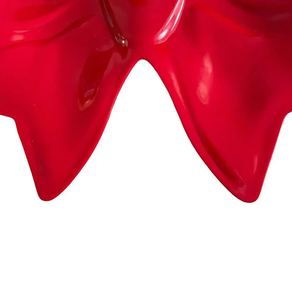Red Bow Shaped Melamine Platter 17in x16in Valentines Day Home Decor New